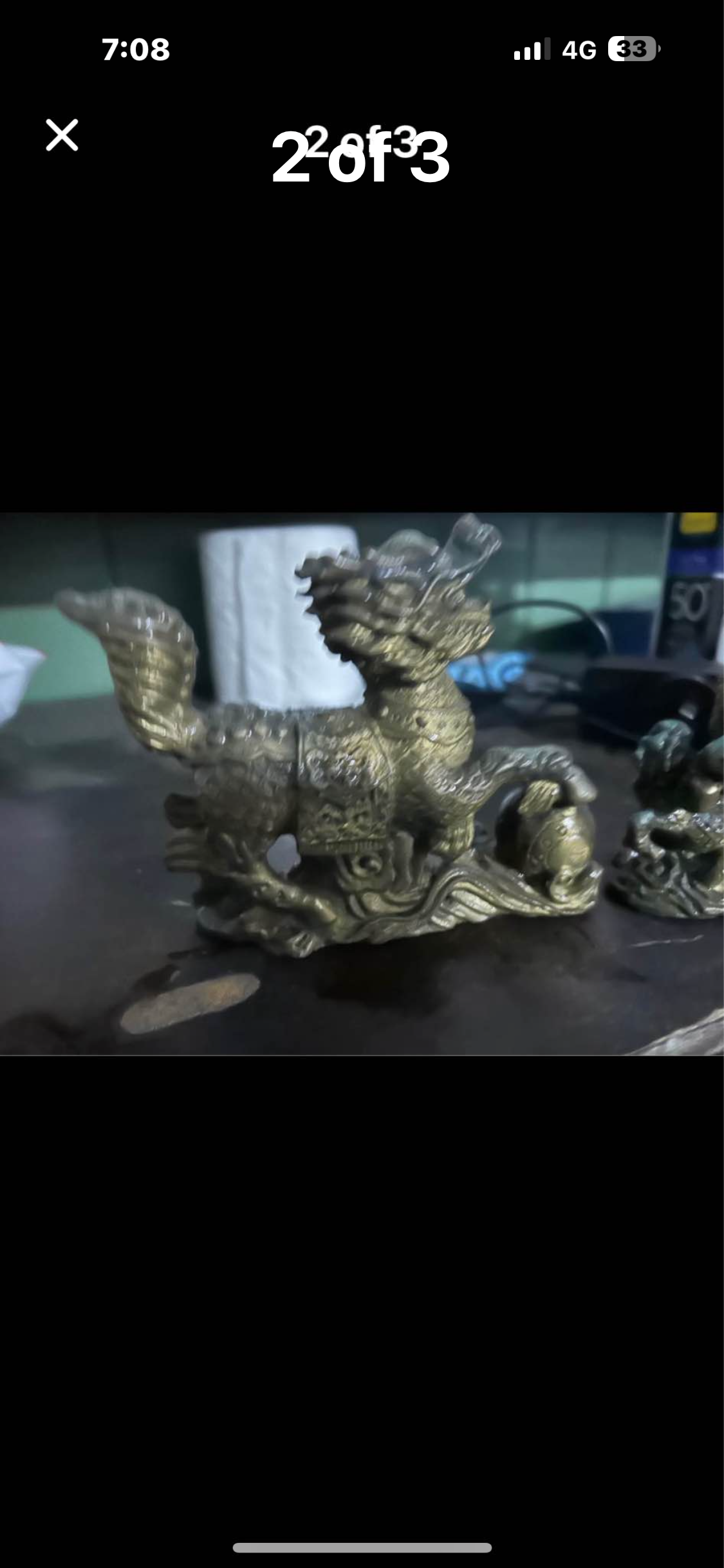 Dragons x2 12cm high x 14 cm long nearly 100 yrs old