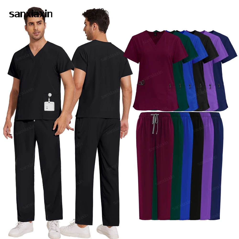 Medical Uniforms Woman Men Dentist Scrubs Set