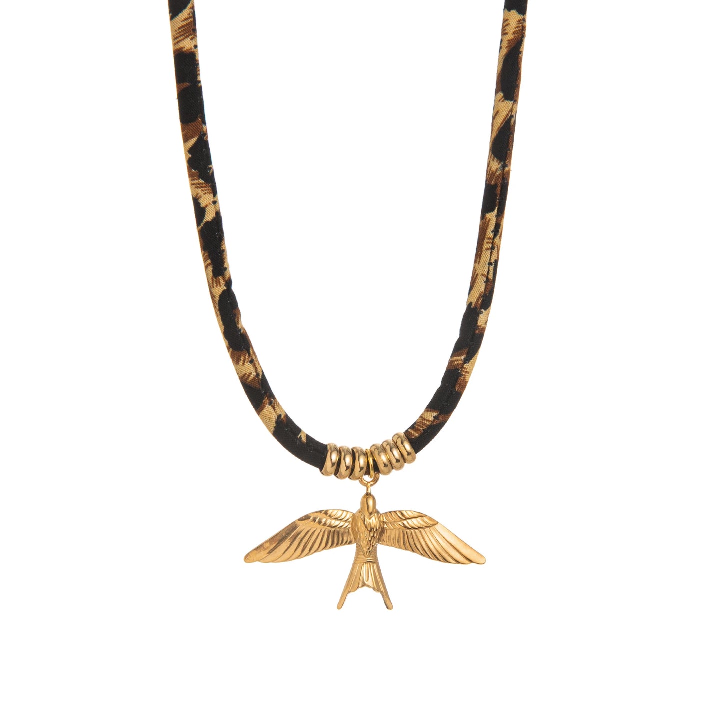 stainless steel pendant with leopard
