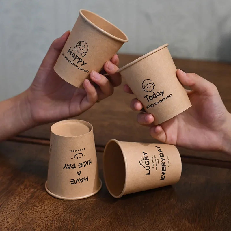 50PCS Disposable Biodegradable Paper Cup