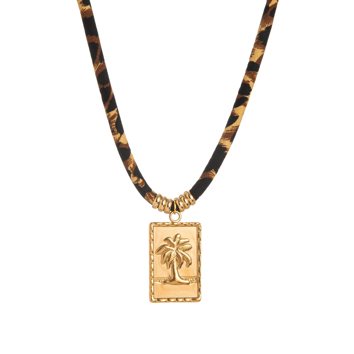 stainless steel pendant with leopard