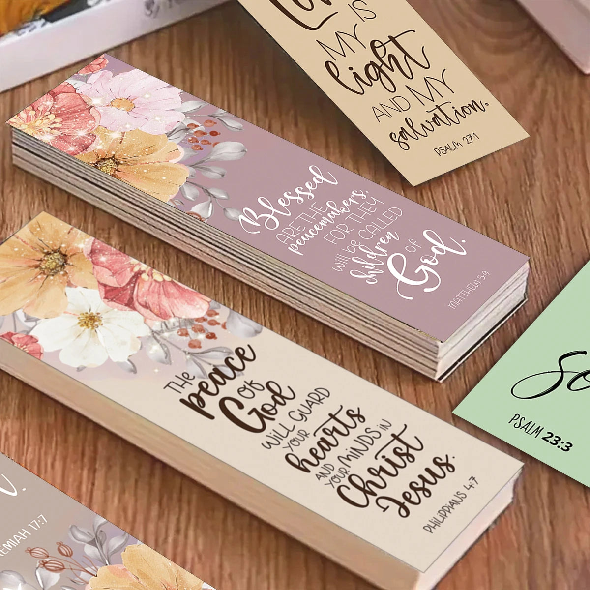 30pcs Flowerl Design Inspirational Bible Verse