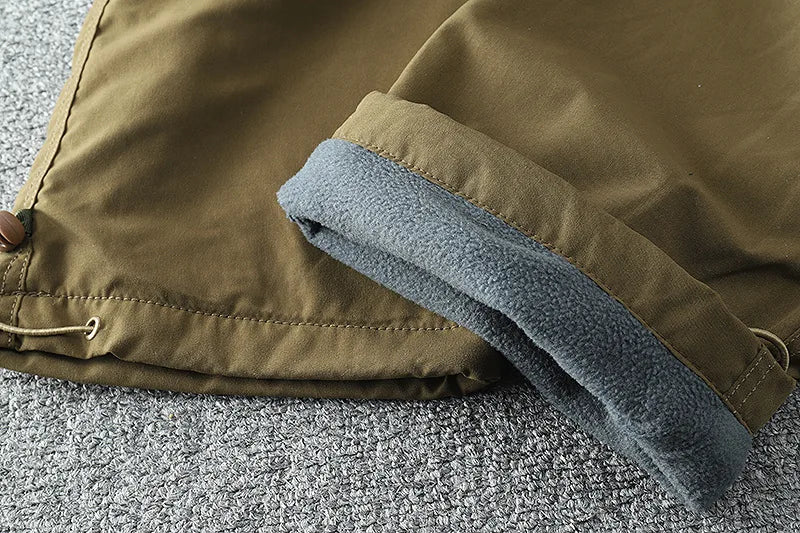 Thick Waterproof Fleece Cargo Pants Men Women Winter Outdoor Multi-pockets