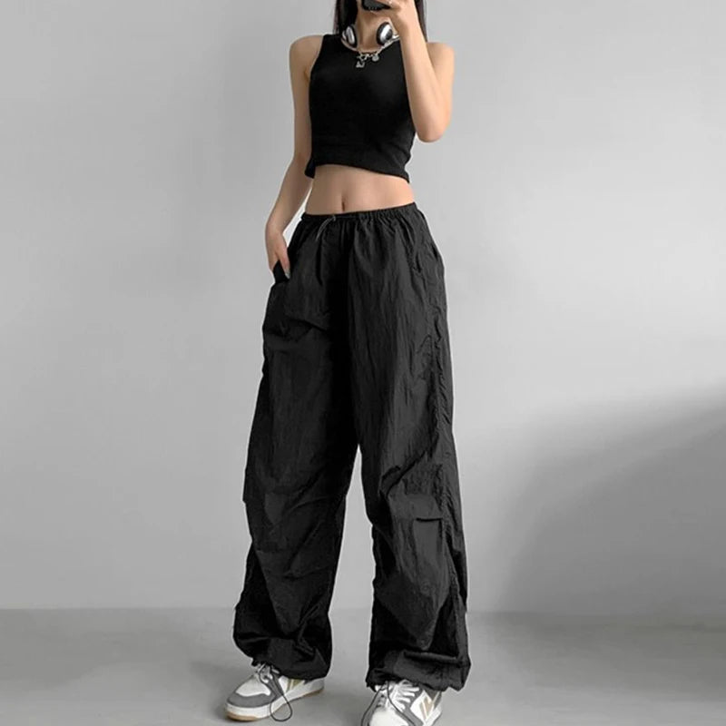 Lightweight Wide Leg Cargo Pants