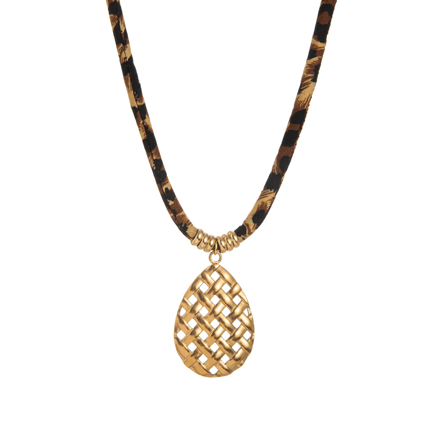 stainless steel pendant with leopard