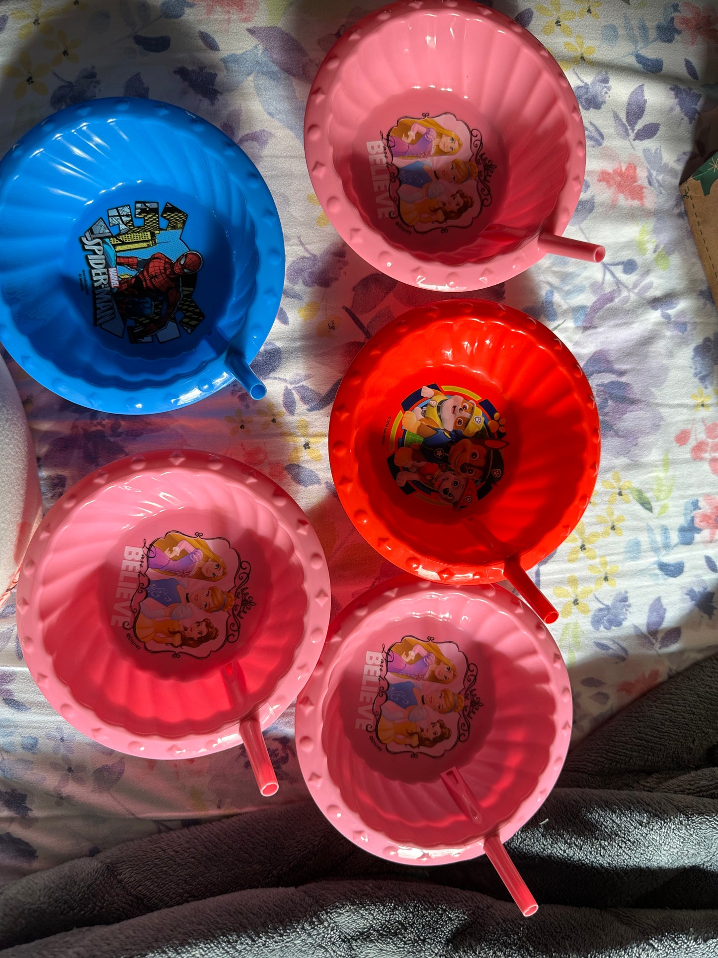Melamine childrens plates and bowls and cups