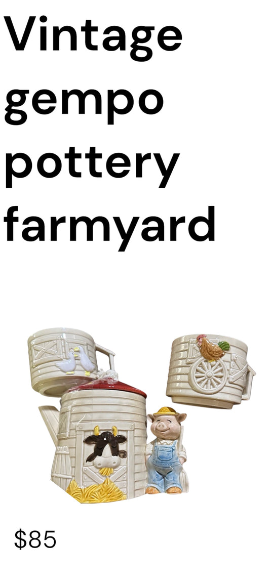 Vintage gempo pottery complete set excellent condition