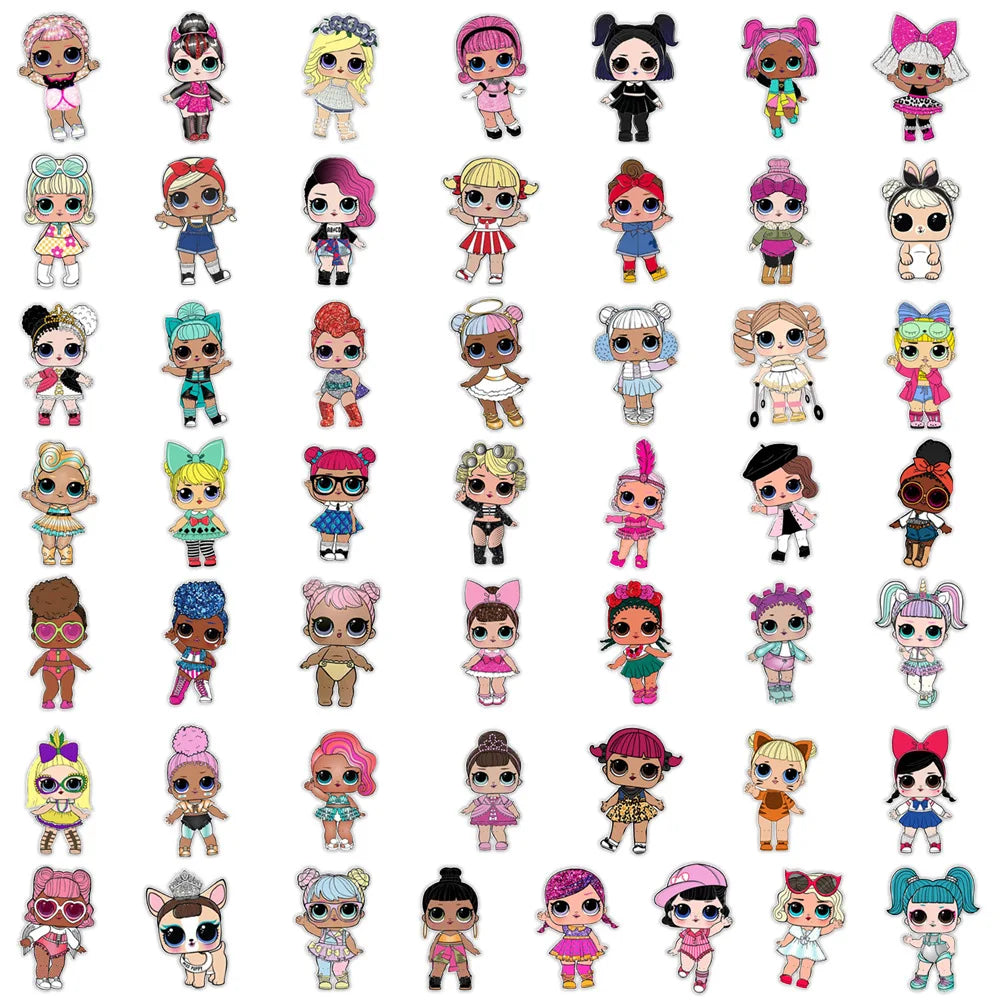 50pcs Cute Doll stickers
