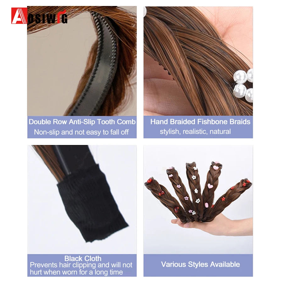 Synthetic Fishbone Braided Headband