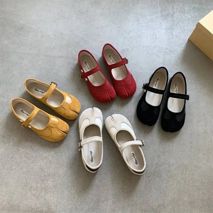 Red Ballet  Split Toe Ballerinas Flats