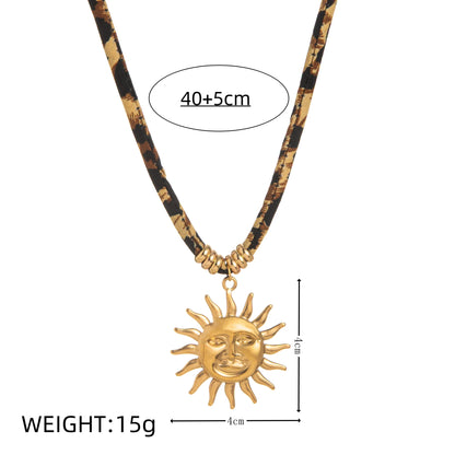stainless steel pendant with leopard