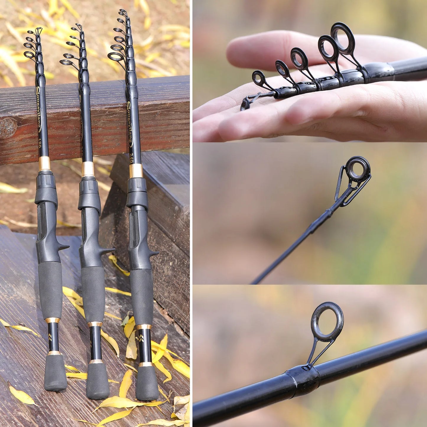 Sougayilang 1.8-2.4m Casting Fishing Combo Telescopic Fishing Rod