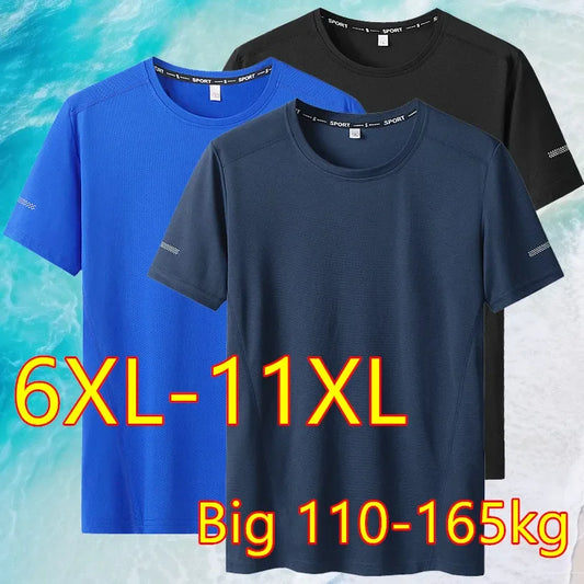 T-shirt Big Size 9XL for Men Quick Drying T-shirt for Men