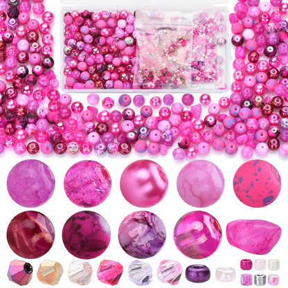 Glass Beads Jewelry Making Kit Green Color Glass Round Loose Beads