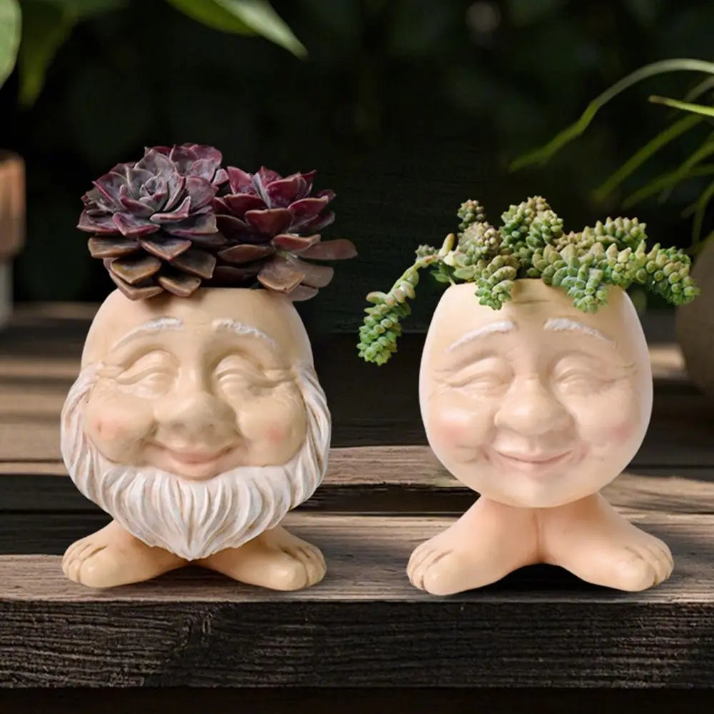Muggle Face Flower Pot Resin