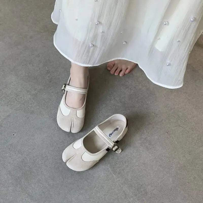 Red Ballet  Split Toe Ballerinas Flats
