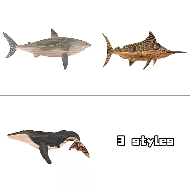 Fish Wood Decoration Wooden Whale