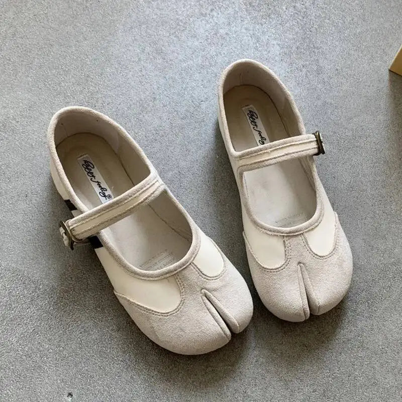 Red Ballet  Split Toe Ballerinas Flats