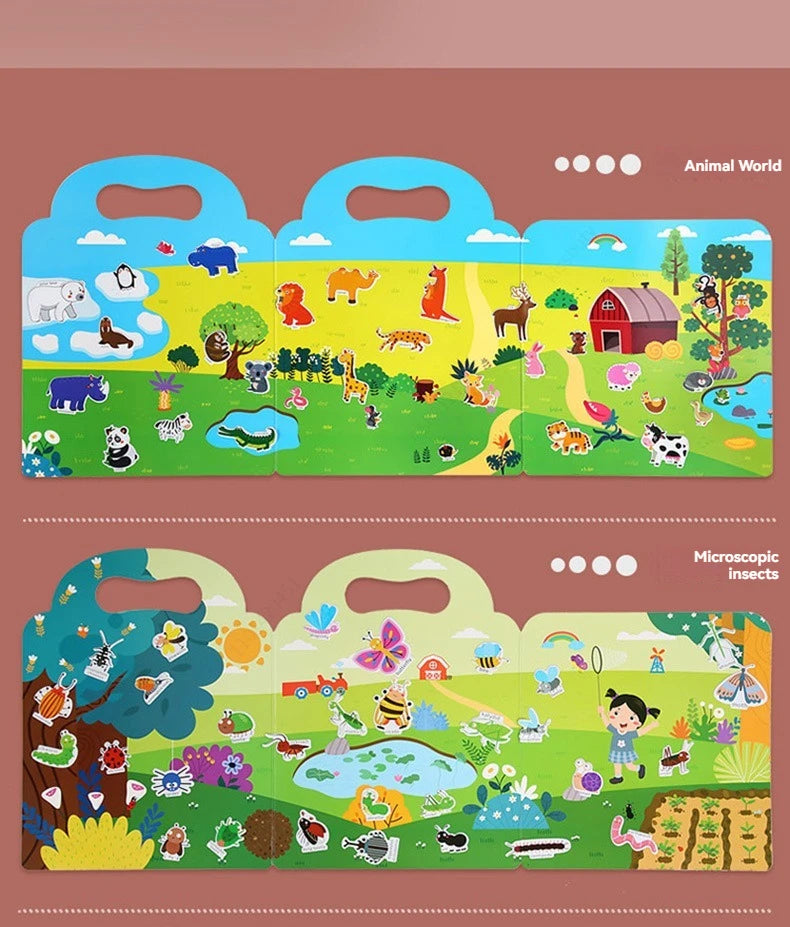 Reusable Sticker Book for Kids Vehicles Truck Stickers