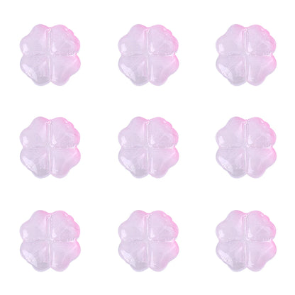 About20Pcs Glass Four Leaf Flower Beads Scattered Beads Handmade