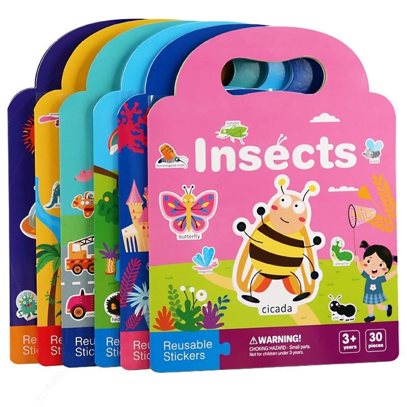 Reusable Sticker Book for Kids Vehicles Truck Stickers
