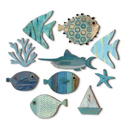 10pcs/set Fish Wall Decor