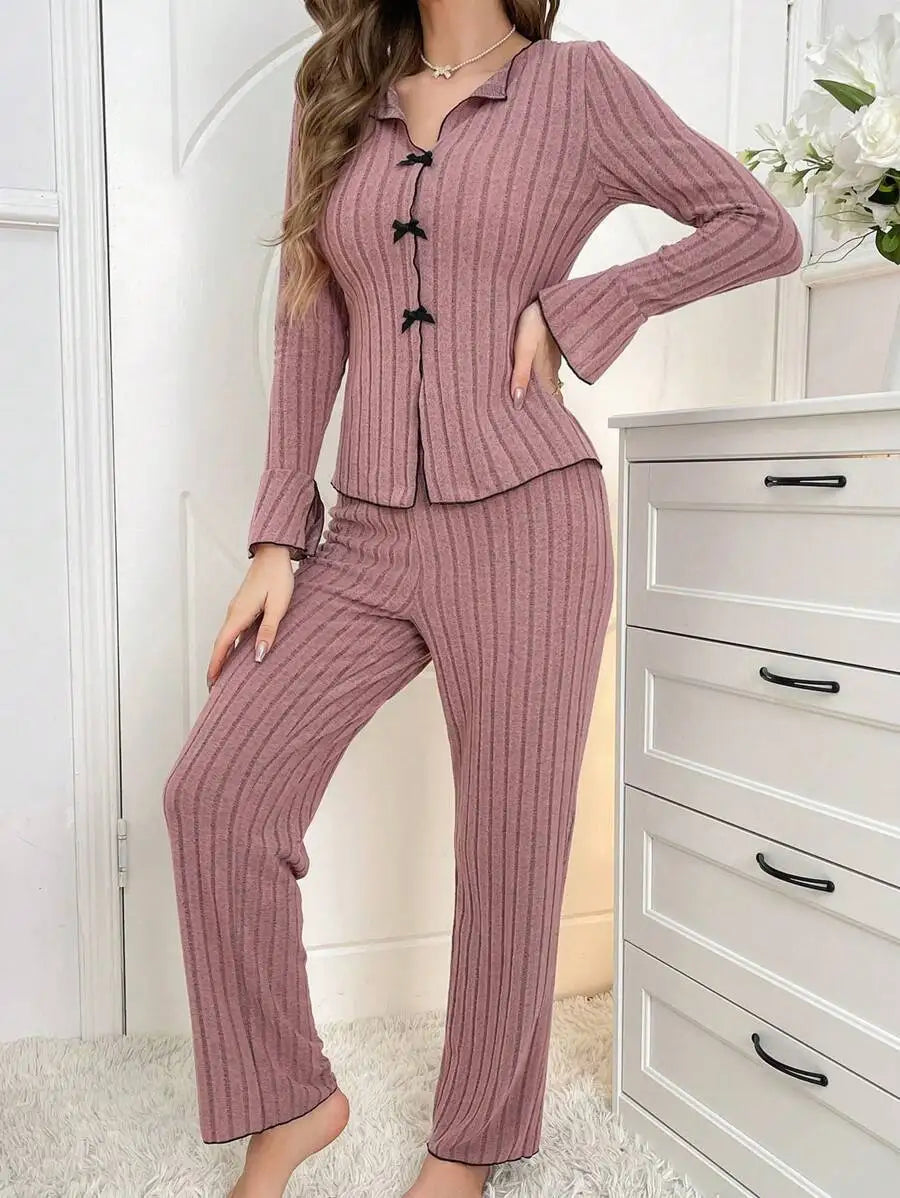 Pajama  Set Sleeved Long Pants