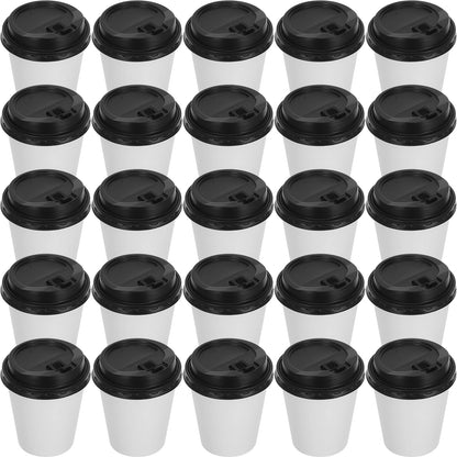 50pcs Disposable Coffee Cups Insulation Takeaway