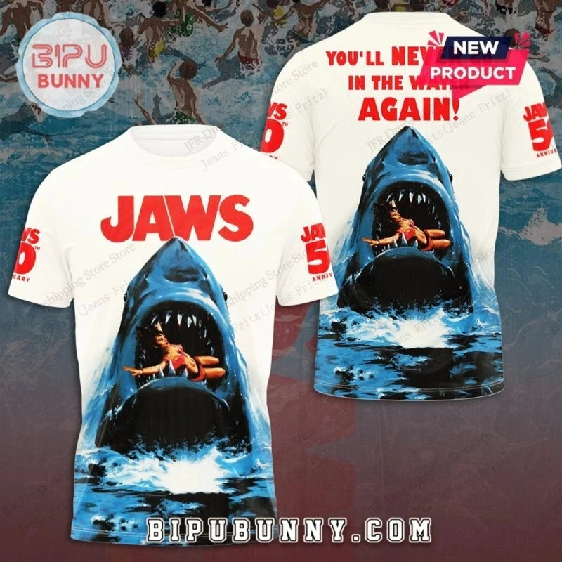 Men's And Women's 3D Pr, Fashionable Shark T-shirt,