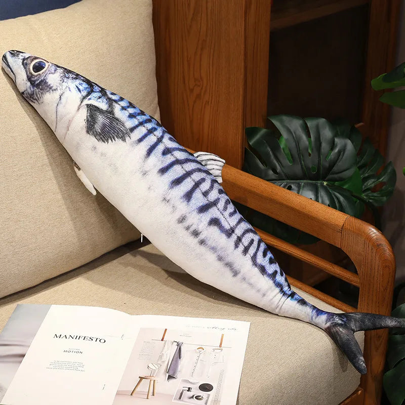 40/60cm Simulation Funny Fish  Stuffed Animal Lifelike Tuna or Mackerel