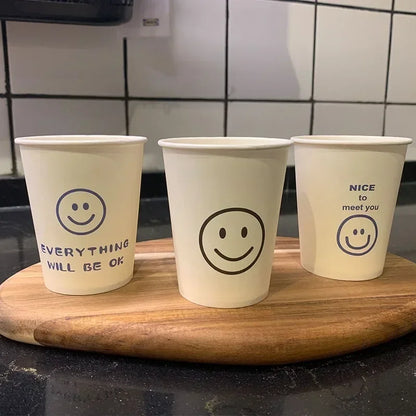50pcs 250ml  White Paper Cups