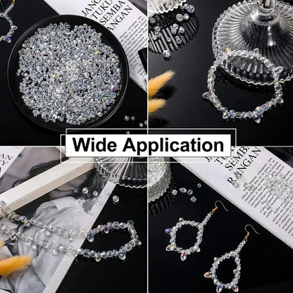 300pcs Crystal Glass Beads Mixed