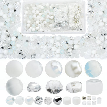 Glass Beads Jewelry Making Kit Green Color Glass Round Loose Beads