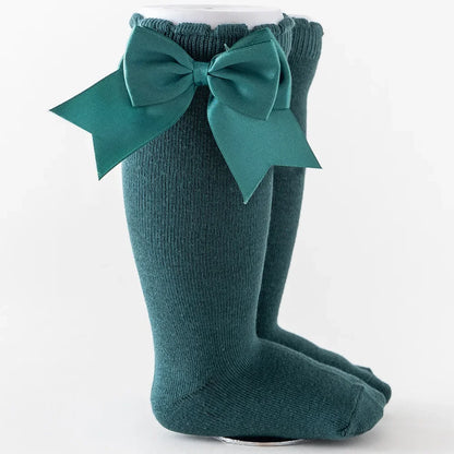 Kids Knee High Socks Baby Girls Cotton Socks Big Bow