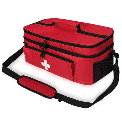 Travel Medicine Bag with Lockable Zippers
