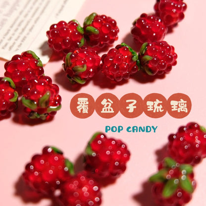 Glass Beads, Fruits, Raspberries,