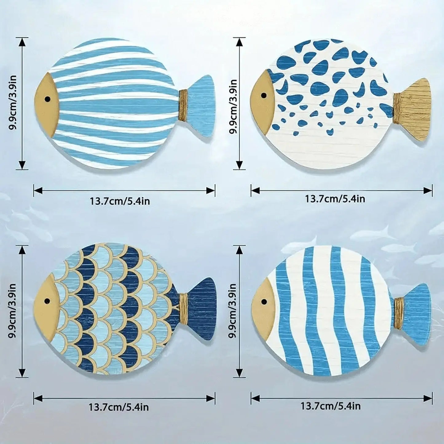 4x Wall Art Wooden
