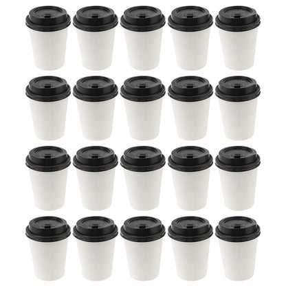 50pcs Disposable Coffee Cups Insulation Takeaway