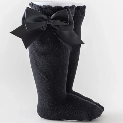 Kids Knee High Socks Baby Girls Cotton Socks Big Bow