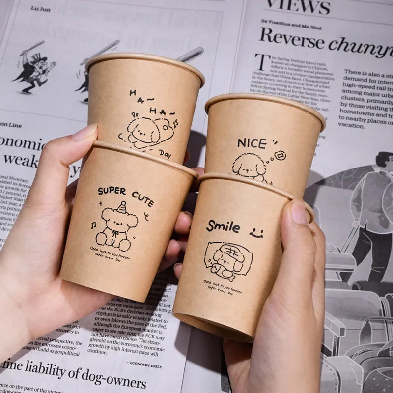 50PCS Disposable Biodegradable Paper Cup T