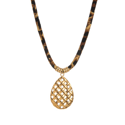 stainless steel pendant with leopard